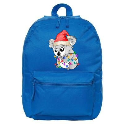 Koala Christmas Tree Light Tangled Pajama Xmas Graphic Great Gift 16 in Basic Backpack