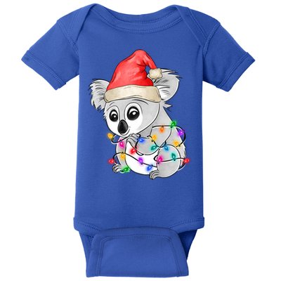 Koala Christmas Tree Light Tangled Pajama Xmas Graphic Great Gift Baby Bodysuit