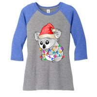 Koala Christmas Tree Light Tangled Pajama Xmas Graphic Great Gift Women's Tri-Blend 3/4-Sleeve Raglan Shirt