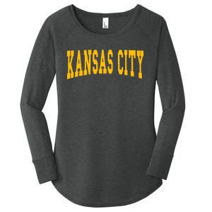 Kansas City Throwback Design Classic Women's Perfect Tri Tunic Long Sleeve Shirt