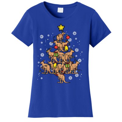 Kangaroo Christmas Tree Xmas Pajamas Pjs Australian Summer Gift Women's T-Shirt