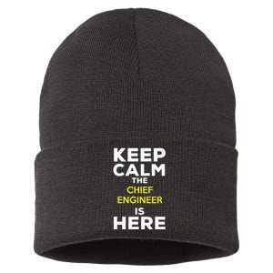 Keep Calm The Chief Engineer Is Here Sustainable Knit Beanie