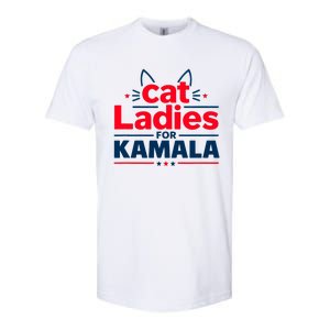 Kamala Cat Typography Funny Cat Ladies For Kamala Cat Lettering Positive Funny Softstyle CVC T-Shirt