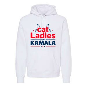 Kamala Cat Typography Funny Cat Ladies For Kamala Cat Lettering Positive Funny Premium Hoodie