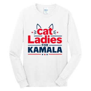 Kamala Cat Typography Funny Cat Ladies For Kamala Cat Lettering Positive Funny Tall Long Sleeve T-Shirt