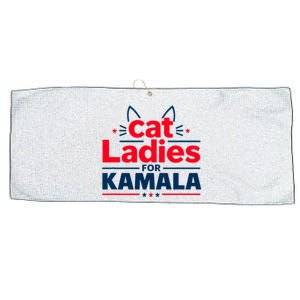 Kamala Cat Typography Funny Cat Ladies For Kamala Cat Lettering Positive Funny Large Microfiber Waffle Golf Towel