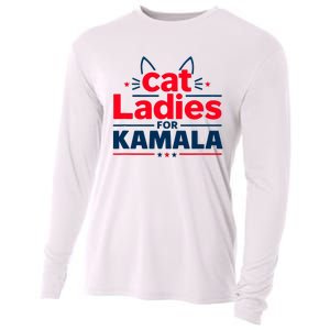 Kamala Cat Typography Funny Cat Ladies For Kamala Cat Lettering Positive Funny Cooling Performance Long Sleeve Crew