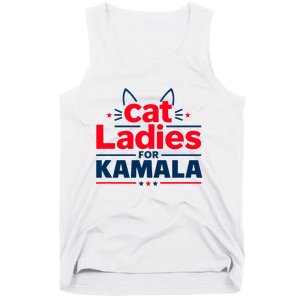 Kamala Cat Typography Funny Cat Ladies For Kamala Cat Lettering Positive Funny Tank Top