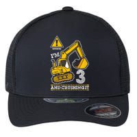 Kids Construction Truck 3rd Birthday 3 Years Old Digger Builder Flexfit Unipanel Trucker Cap