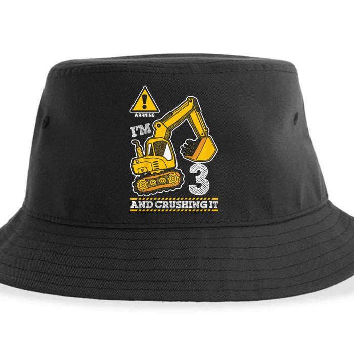 Kids Construction Truck 3rd Birthday 3 Years Old Digger Builder Sustainable Bucket Hat