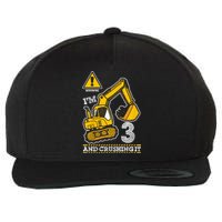 Kids Construction Truck 3rd Birthday 3 Years Old Digger Builder Wool Snapback Cap