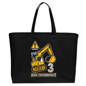 Kids Construction Truck 3rd Birthday 3 Years Old Digger Builder Cotton Canvas Jumbo Tote