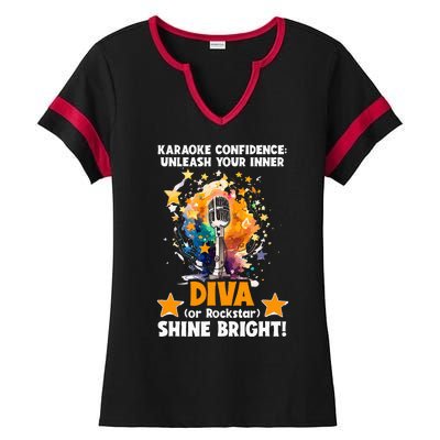 Karaoke Confidence Unleash Your Inner Diva Or Rockstar Ladies Halftime Notch Neck Tee