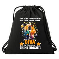 Karaoke Confidence Unleash Your Inner Diva Or Rockstar Drawstring Bag