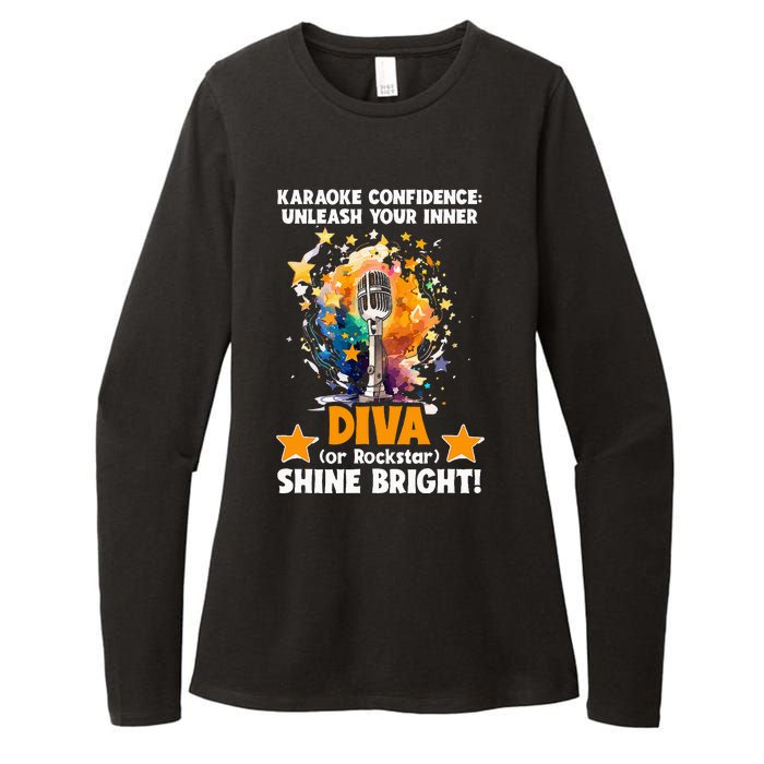 Karaoke Confidence Unleash Your Inner Diva Or Rockstar Womens CVC Long Sleeve Shirt