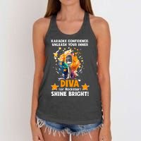 Karaoke Confidence Unleash Your Inner Diva Or Rockstar Women's Knotted Racerback Tank