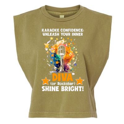 Karaoke Confidence Unleash Your Inner Diva Or Rockstar Garment-Dyed Women's Muscle Tee