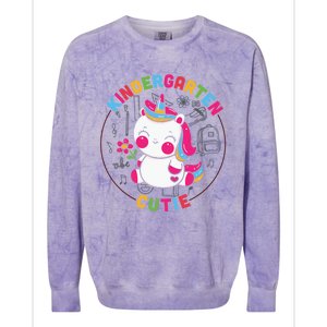 Kindergarten Cutie Unicorn Cute Kindergarten Gift Colorblast Crewneck Sweatshirt