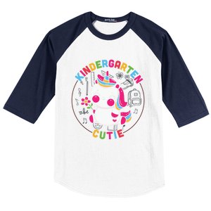 Kindergarten Cutie Unicorn Cute Kindergarten Gift Baseball Sleeve Shirt