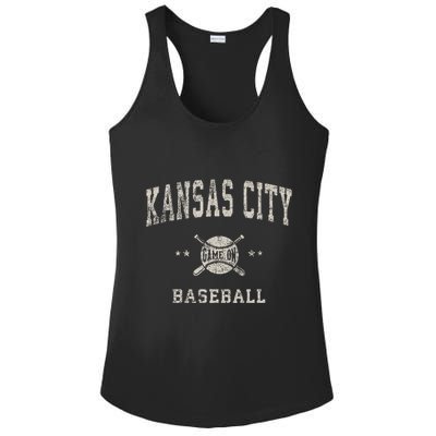 Kansas City Vintage Baseball Throwback Retro Design Ladies PosiCharge Competitor Racerback Tank