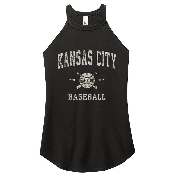 Kansas City Vintage Baseball Throwback Retro Design Women's Perfect Tri Rocker Tank