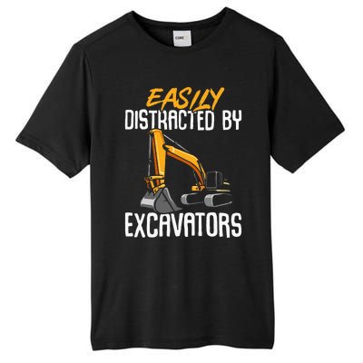 Kids Construction Vehicle Easily Distracted By Excavators Tall Fusion ChromaSoft Performance T-Shirt