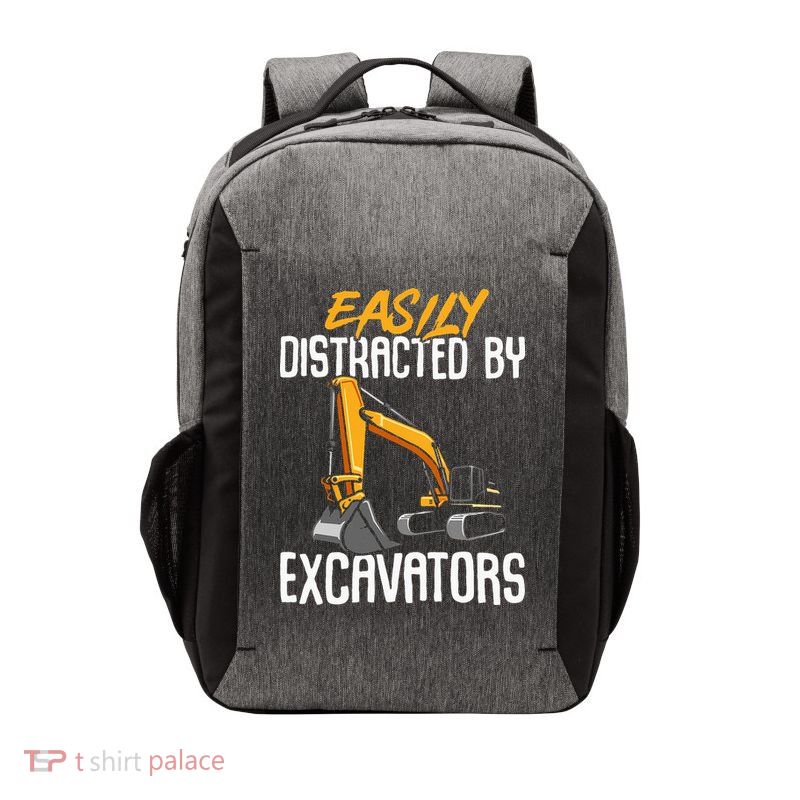Kids Construction Vehicle Easily Distracted By Excavators Vector Backpack