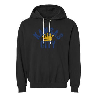 Kansas City Vintage Kc Blue & Yellow Cool Kansas City Locals Garment-Dyed Fleece Hoodie