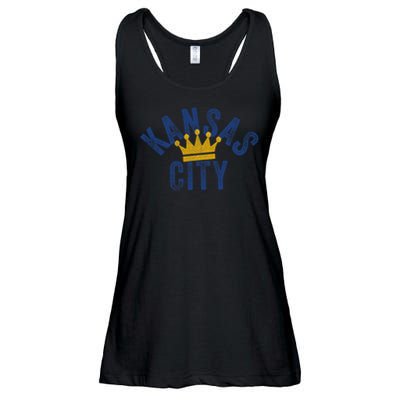 Kansas City Vintage Kc Blue & Yellow Cool Kansas City Locals Ladies Essential Flowy Tank