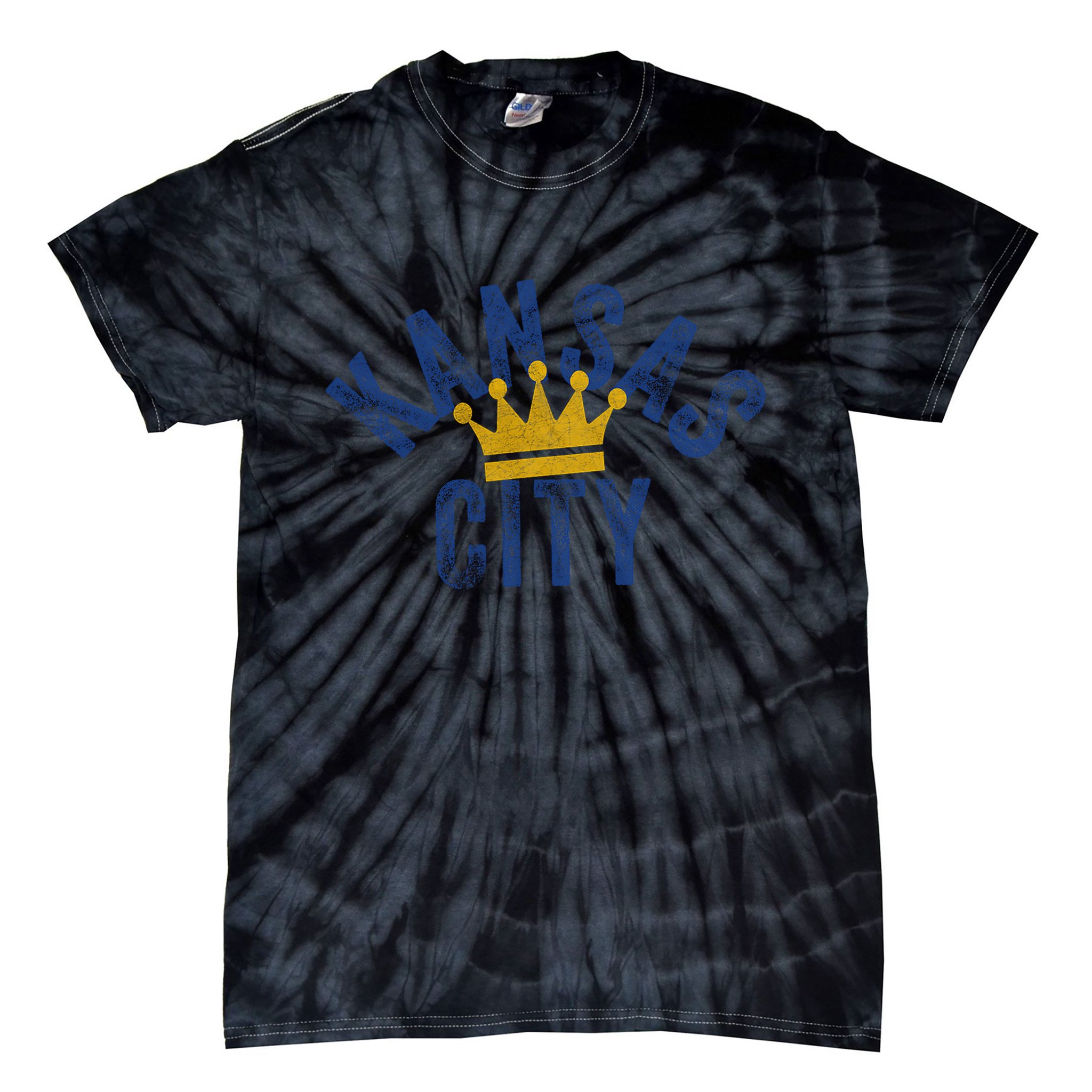 Kansas City Vintage Kc Blue & Yellow Cool Kansas City Locals Tie-Dye T-Shirt