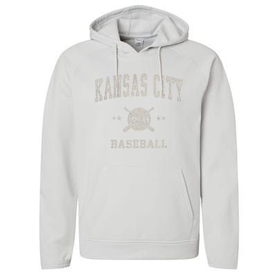 Kansas City Vintage Baseball Throwback Performance Fleece Hoodie