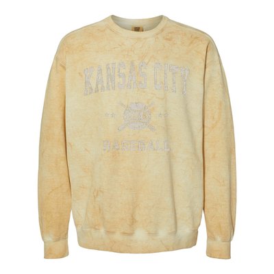 Kansas City Vintage Baseball Throwback Colorblast Crewneck Sweatshirt