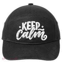 Keep Calm Vintage Quote 7-Panel Snapback Hat