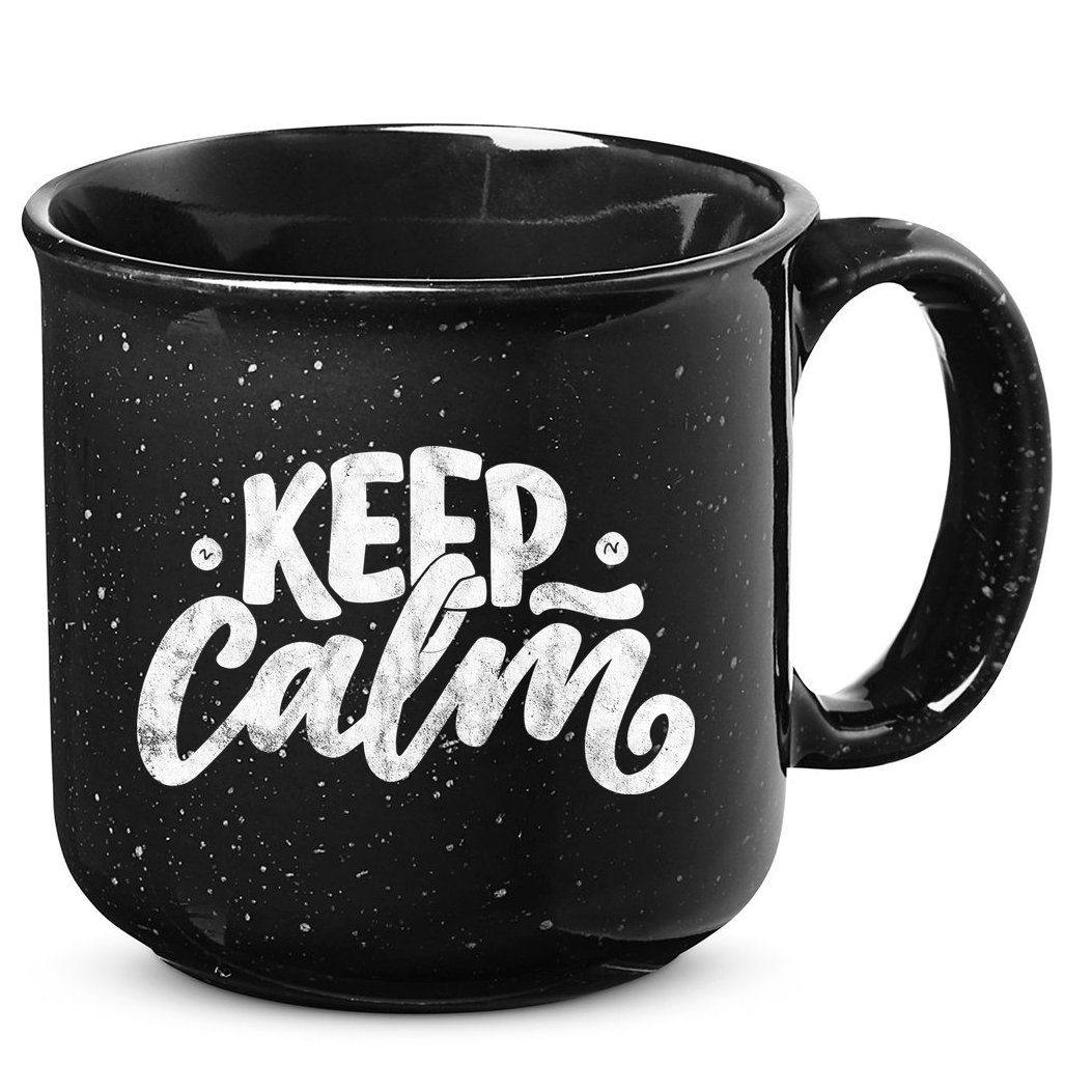 Keep Calm Vintage Quote 15oz Campfire Ceramic Mug