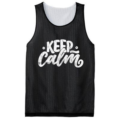 Keep Calm Vintage Quote Mesh Reversible Basketball Jersey Tank