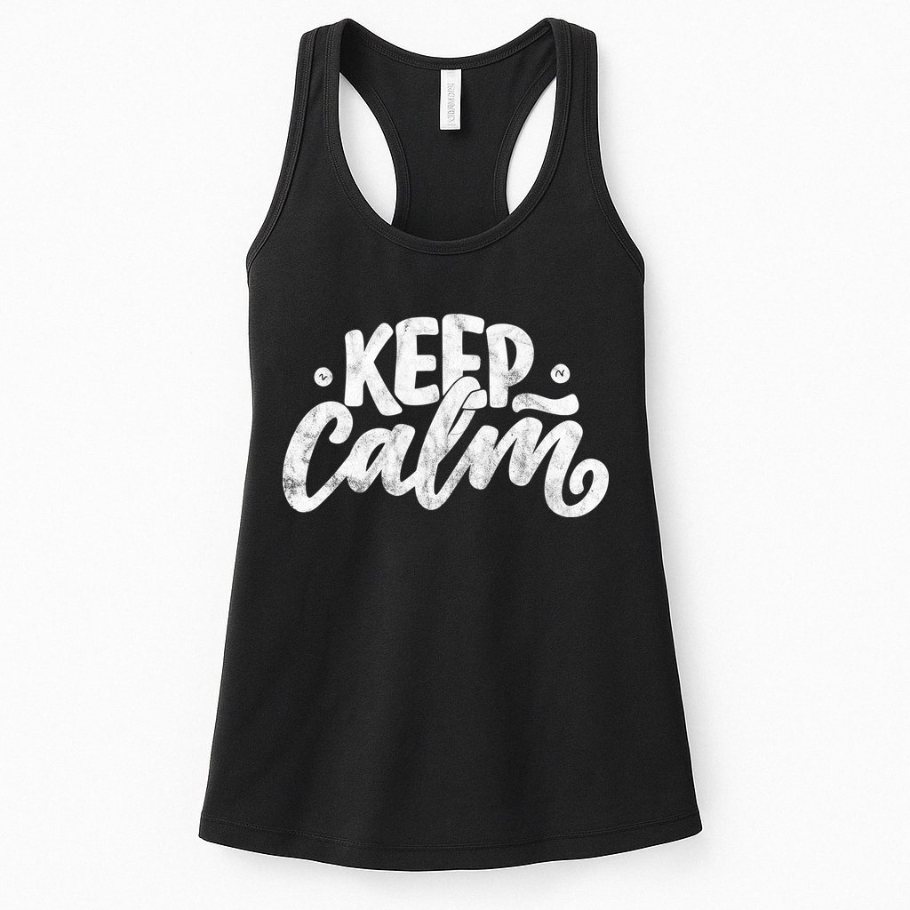 Keep Calm Vintage Quote Womens Tank Top