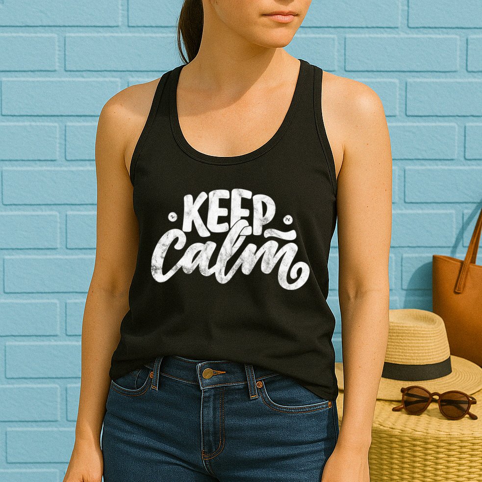 Keep Calm Vintage Quote Womens Tank Top