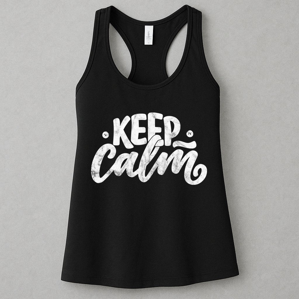 Keep Calm Vintage Quote Womens Tank Top