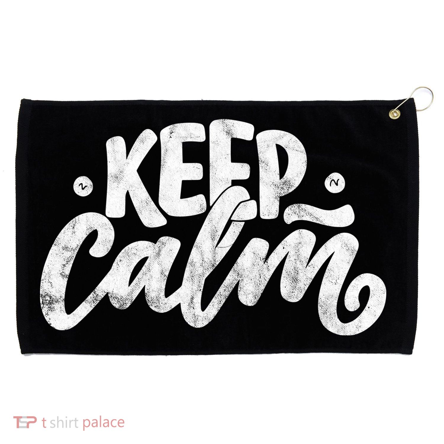 Keep Calm Vintage Quote Grommeted Golf Towel
