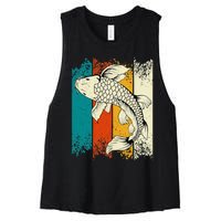 Koi Carp Vintage Koi Fish Women's Racerback Cropped Tank