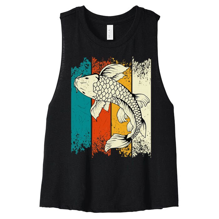 Koi Carp Vintage Koi Fish Women's Racerback Cropped Tank