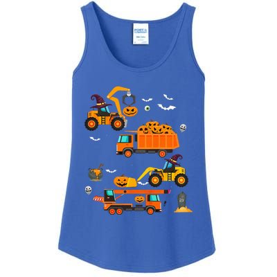 Kids Construction Vehicle Halloween Crane Truck Pumpkin Ladies Essential Tank