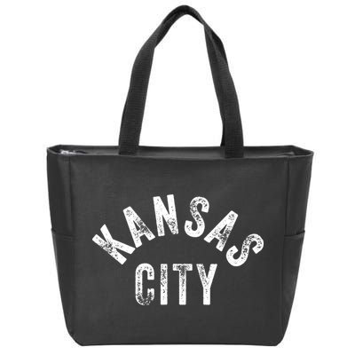 Kansas City Vintage Text Zip Tote Bag