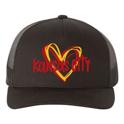 Kansas City Vintage Love Heart KC valentine day Yupoong Adult 5-Panel Trucker Hat