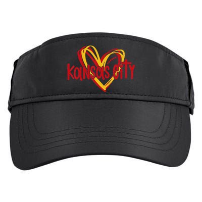 Kansas City Vintage Love Heart KC valentine day Adult Drive Performance Visor