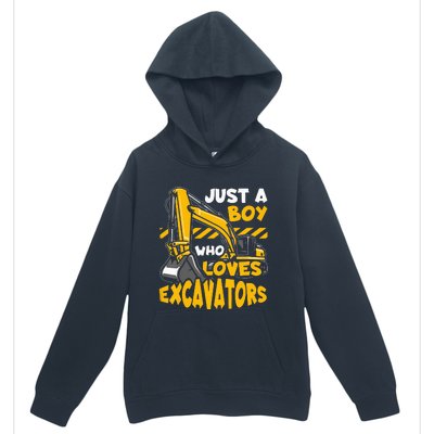 Kids Construction Vehicle Just A Boy Who Loves Excavators Urban Pullover Hoodie