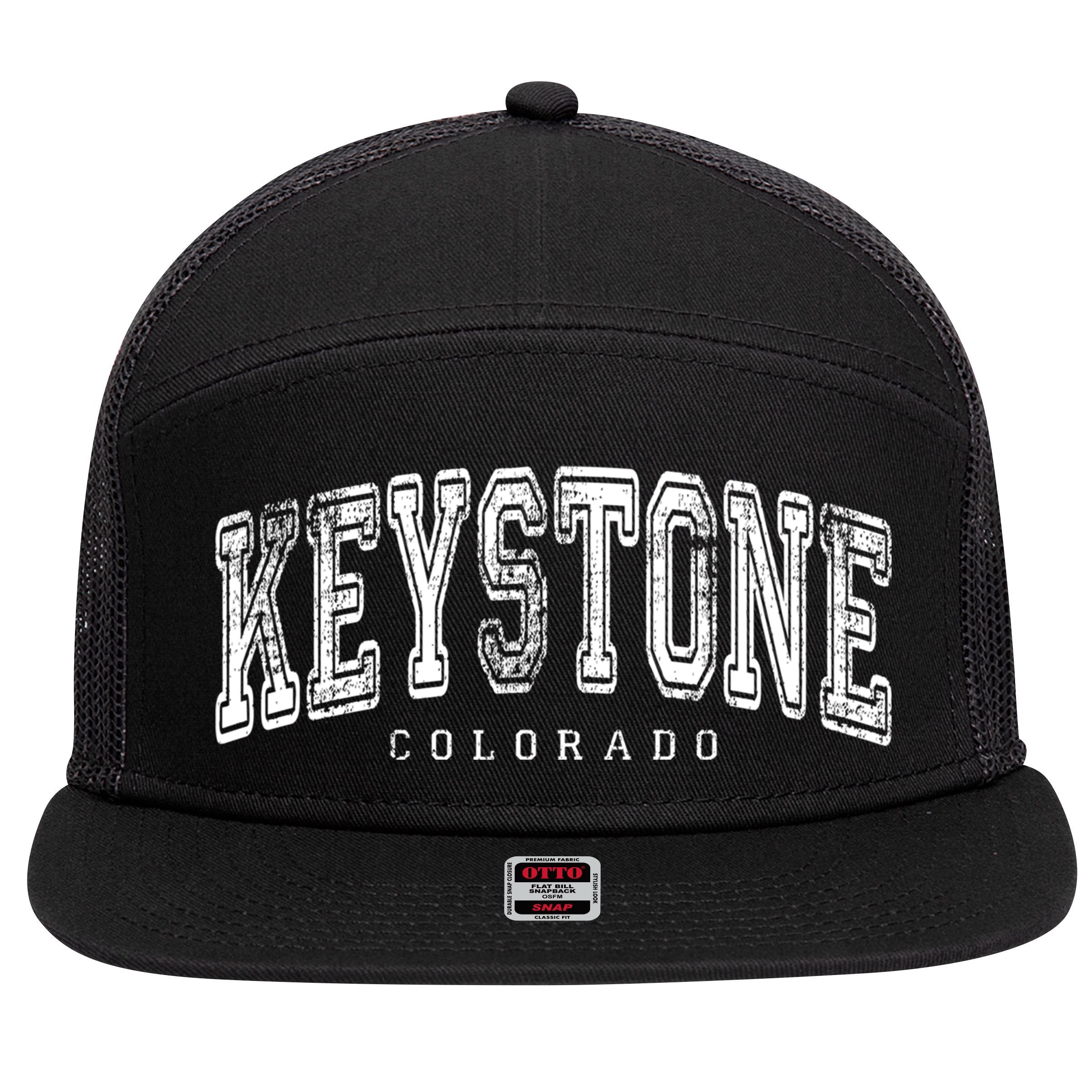 Keystone Colorado Vintage Retro Us City State Travel Meaningful Gift 7 Panel Mesh Trucker Snapback Hat