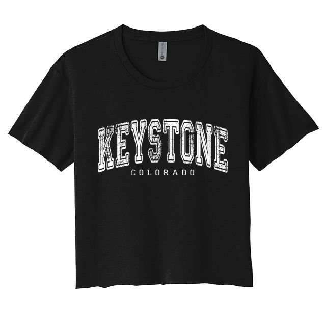 Keystone Colorado Vintage Retro Us City State Travel Meaningful Gift Crop Top