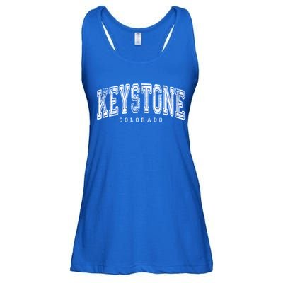 Keystone Colorado Vintage Retro Us City State Travel Meaningful Gift Ladies Essential Flowy Tank