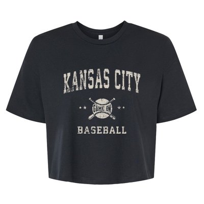 Kansas City Vintage Baseball Throwback Retro Design Bella+Canvas Jersey Crop Tee